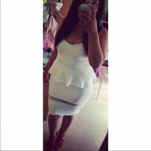 ZARA WHITE MESH PENCIL SKIRT SIZE L